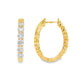 18K Yellow gold diamond hoop earrings. Item J38779 - ABC Jewelry Co. 