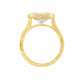 14K Yellow gold ring bezel set with a cushion cut lab grown diamond set east-west. Item J38794 - ABC Jewelry Co. 