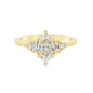 14K Yellow gold ring set with a marquise diamond flanked by baguette and round brilliant diamonds. Item J38803 - ABC Jewelry Co.