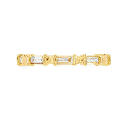 14K Yellow gold baguette diamond band. Item J38832 - ABC Jewelry Co.