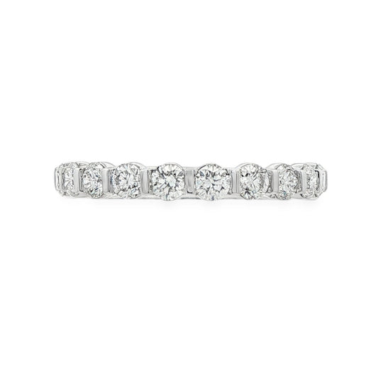18K White gold band set with 10 round brilliant diamonds. Item J38836 - ABC Jewelry Co.