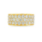 18K Yellow gold band with pavé set round brilliant diamonds. Item J38837 - ABC Jewelry Co. 