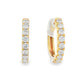 18K Yellow gold huggies set with round brilliant diamonds. Item J38843 - ABC Jewelry Co.