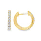 18K Yellow gold huggies set with round brilliant diamonds. Item J38843 - ABC Jewelry Co.