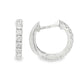 18K White gold diamond set huggies. Item J38848 - ABC Jewelry Co. 