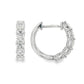 18K White gold diamond set huggies. Item J38849 - ABC Jewelry Co.