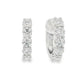 18K White gold diamond set huggies. Item J38849 - ABC Jewelry Co.