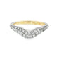 Curved band with 14K yellow gold shank and 18K white gold top pavé set with natural mined diamonds. Item J38913 - ABC Jewelry Co.