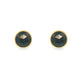 14K Yellow gold stud earrings with bezel set rose cut black diamonds. Item J38924 - ABC Jewelry Co. 