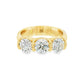 14K Yellow gold ring set with 3 round brilliant diamonds. Item J38945 - ABC Jewelry Co. 