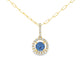 14K Yellow Gold - Sapphire & Diamond Pendant - J38961