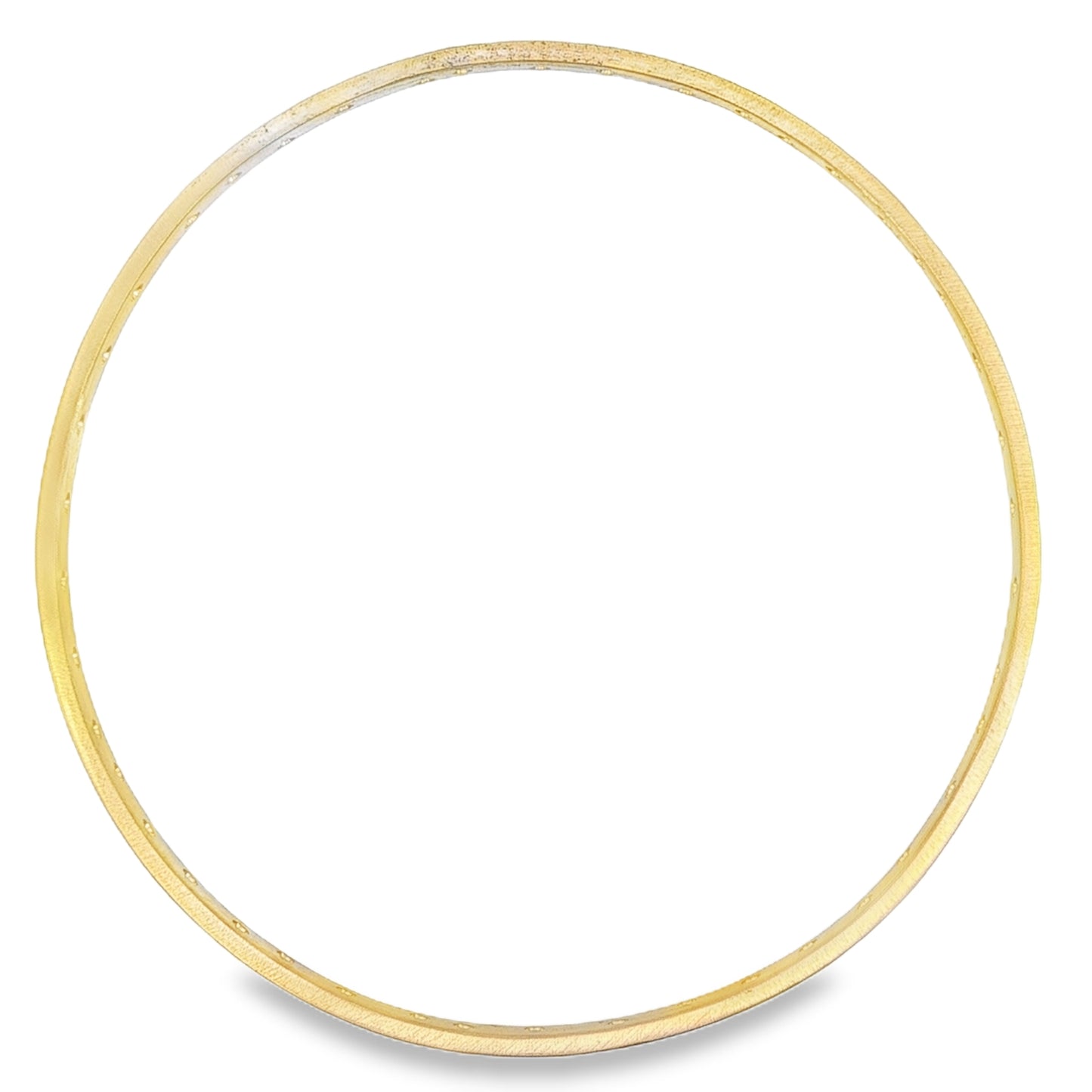 14K Yellow gold bangle set with a variety of round brilliant diamonds. Item J38984 - ABC Jewelry Co. 