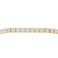 14K Yellow gold tennis bracelet set with round brilliant diamonds. Item J38986 - ABC Jewelry Co. 