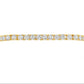 14K Yellow gold tennis bracelet set with round brilliant diamonds. Item J38987 - ABC Jewelry Co. 