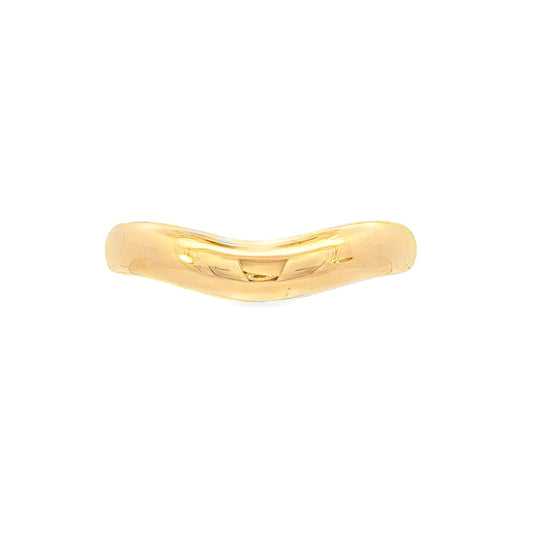 14K Yellow gold curved band. Item J39084 - ABC Jewelry Co. 