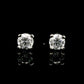 14K White gold stud earrings set with round brilliant diamonds. Item J39014 - ABC Jewelry Co. 