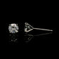 14K White gold stud earrings set with round brilliant diamonds. Item J39014 - ABC Jewelry Co. 