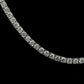 14K White gold tennis necklace set with round brilliant diamonds. Item J39087 - ABC Jewelry Co.