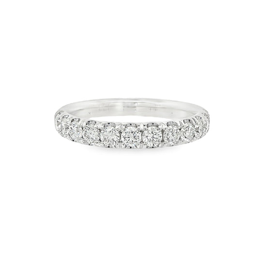14K White gold band set with round brilliant diamonds. Item J39099 - ABC Jewelry Co.