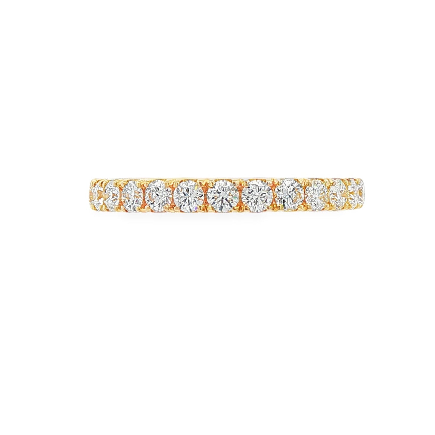 14K Yellow gold band set with round brilliant diamonds. Item J39109 - ABC Jewelry Co. 