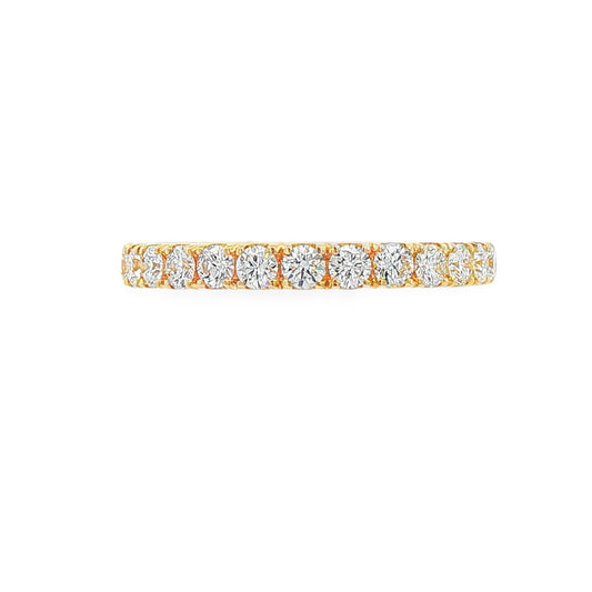14K Yellow gold band set with round brilliant diamonds. Item J39109 - ABC Jewelry Co. 