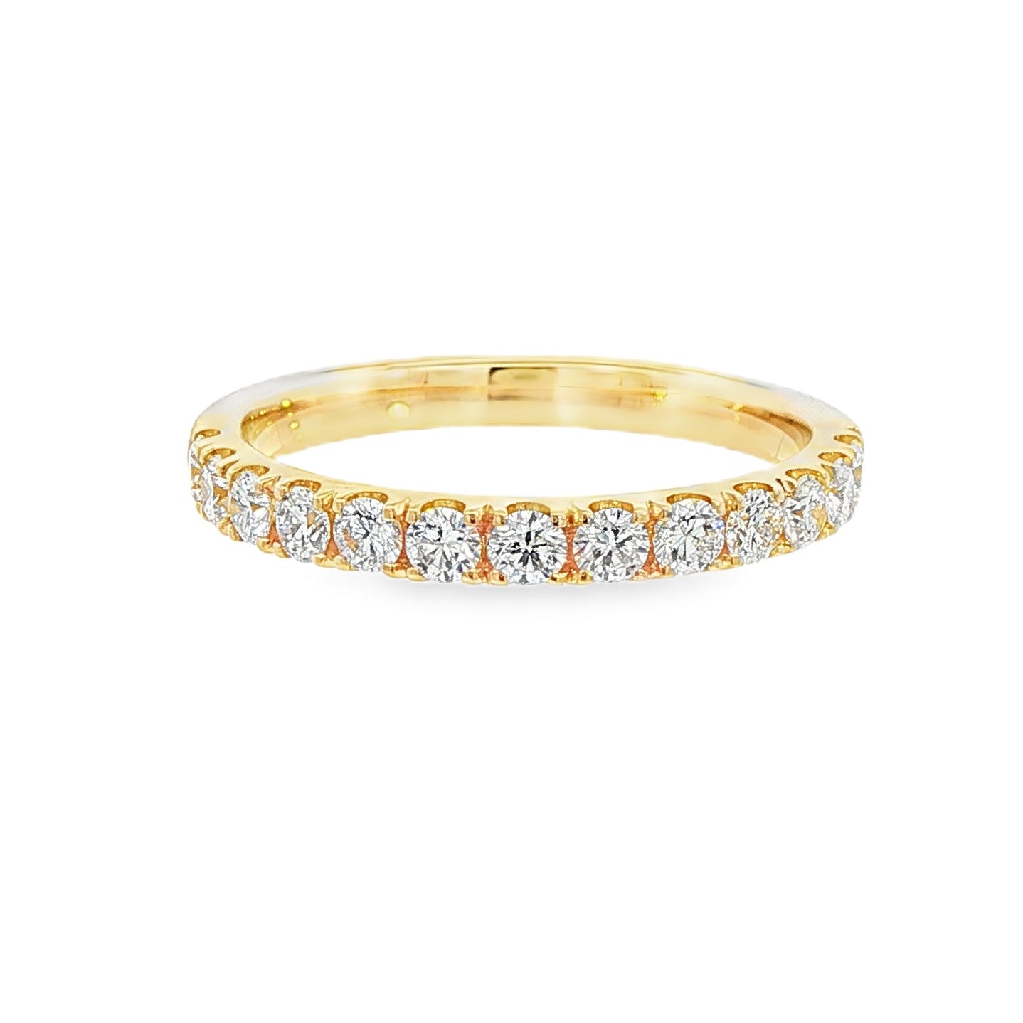 14K Yellow gold band set with round brilliant diamonds. Item J39109 - ABC Jewelry Co. 