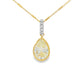 18K Two-tone pendant set with a pear shaped yellow diamond. Item #J39168 - ABC Jewelry Co. 