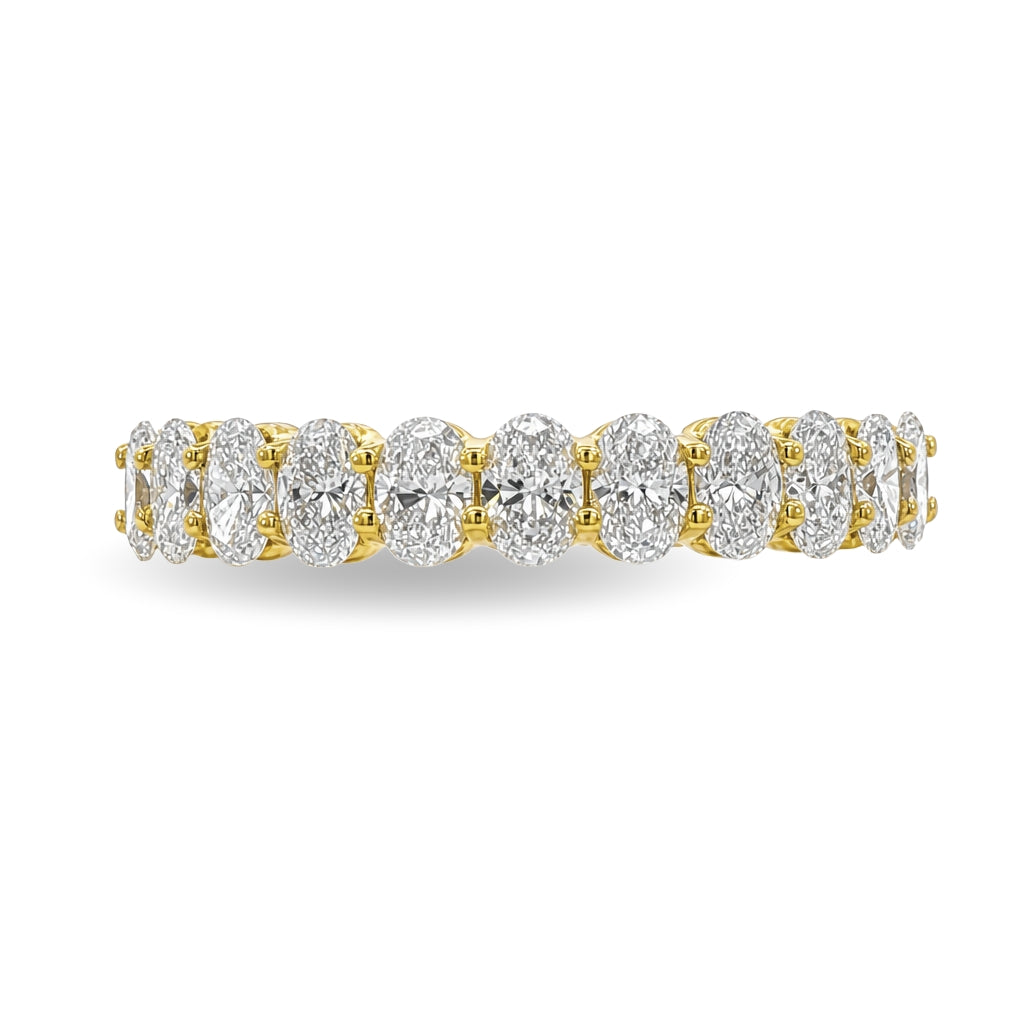14K Yellow Gold - Oval Diamond Band