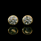 Yellow gold bezel set stud earrings set with round brilliant diamonds