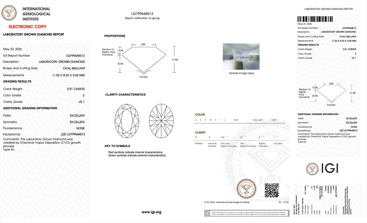 Lab Grown Diamond - Oval - 2.51 Carat Weight