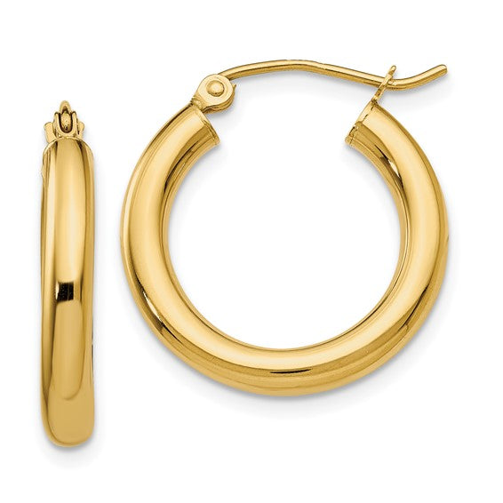 14K Yellow Gold Polished Hoop Earrings - J37892