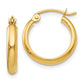 14K Yellow Gold Tube Hoop Earrings - J37893