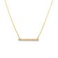 14K Yellow gold necklace with diamond set bar pendant. Item J31812 - ABC Jewelry Co