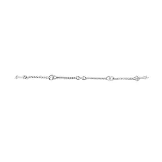 14K White gold hand made extended twist link bracelet. Item J34639 - ABC Jewelry Co