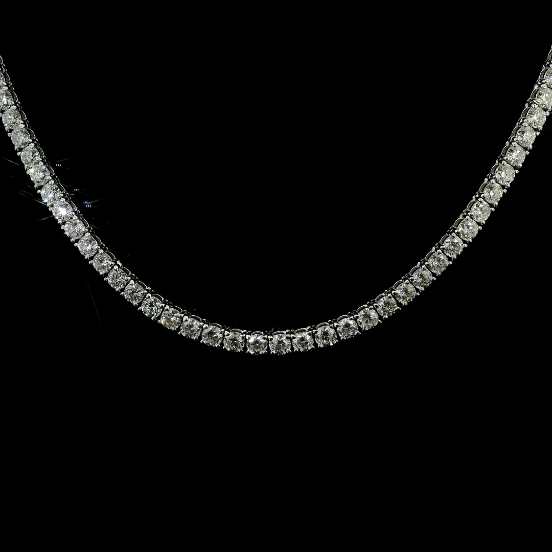 14K White Gold - 16in Diamond Tennis Necklace - J39050