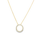 14K Yellow gold necklace with diamond set circle pendant. Item J36922 - ABC Jewelry Co