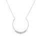 14K White gold 3/4 circle pendant set with round brilliant diamonds - ABC Jewelry