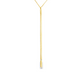 14K Yellow gold necklace with long bar pendant set with one round diamond. Item J34522 - ABC Jewelry Co.