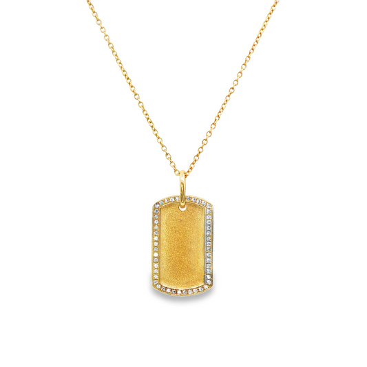 14K Yellow Gold - Diamond Doves Pendant Necklace - J35010