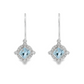 14K White Gold - Aquamarine & Diamond Earrings - J37329