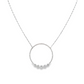 14K White gold circle pendant set with round brilliant diamonds - ABC Jewelry