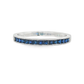 14K White gold band channel set with blue sapphires. Item J32315 - ABC Jewelry Co. 