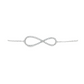 18K White gold delicate chain bracelet with diamond set infinity symbol. Item J33121 - ABC Jewelry Co