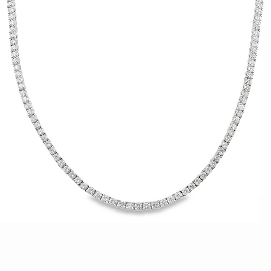14K White Gold - 22in Diamond Tennis Necklace - J36278