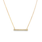 14K Yellow gold necklace with diamond set bar pendant. Item J31812 - ABC Jewelry Co. 