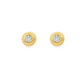 14K Yellow gold bezel set diamond stud earrings. Item J37666 - ABC Jewelry Co