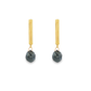 14K Yellow Gold - Black Diamond Earrings - J35895