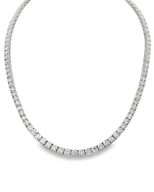 14K White Gold - 16in Diamond Tennis Necklace - J39050