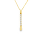 14K Yellow gold bar pendant necklace set with 6 round brilliant diamonds. Item J37535 - ABC Jewelry Co. 