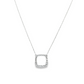 14K White gold necklace with square shape diamond pendant. Item J37268 - ABC Jewelry Co.